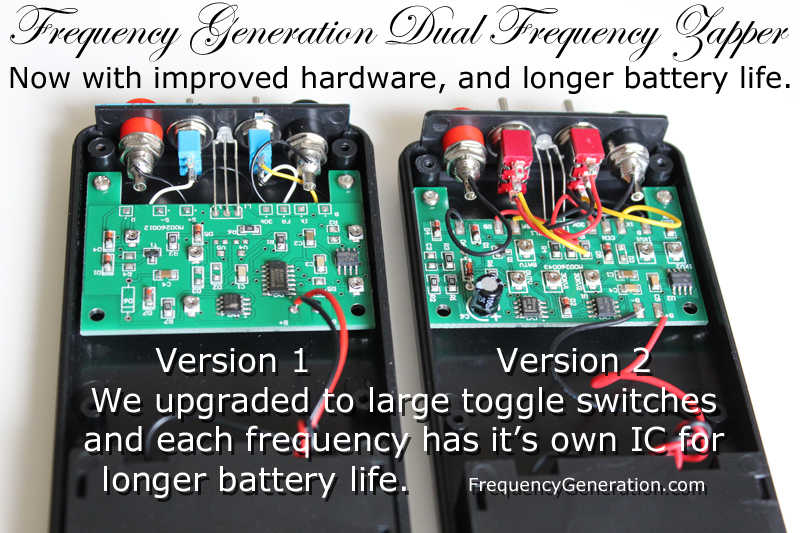 Dual Frequency Zapper comparison between version 1 and 2